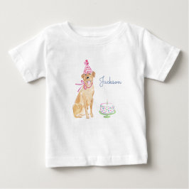 Cute Puppy Hund Golden Lab 1:a födelsedagskummel T Shirt