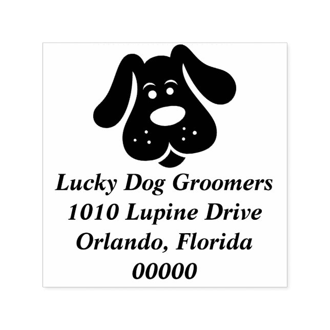 Cute Puppy Hund Groomer Frimärke Självfärgande Stämpel (Design)