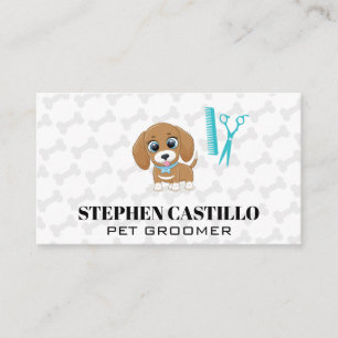 Cute Puppy Hund   Grooming Verktyg Visitkort
