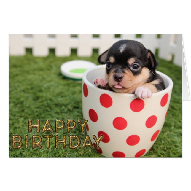 Cute Puppy hund Hälsningskort (Framsidan Horizontal)