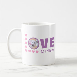 Cute Puppy Hund Hearts Valentines day Lavender Kaffemugg