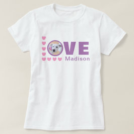 Cute Puppy Hund Hearts Valentines day Lavender T Shirt