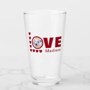 Cute Puppy Hund Hearts Valentines day Red Glaskopp