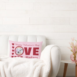 Cute Puppy Hund Hearts Valentines day Red Lumbarkudde
