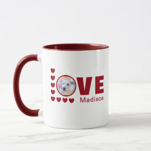 Cute Puppy Hund Hearts Valentines day Red Mugg