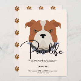 Cute puppy hund i party inbjudningar