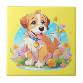 Cute Puppy Hund Kakelplatta