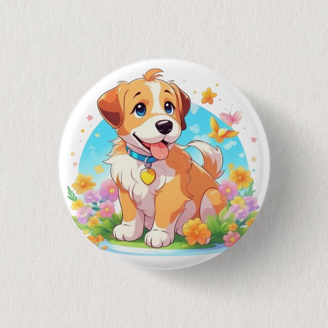Cute Puppy Hund Knapp (Framsida)