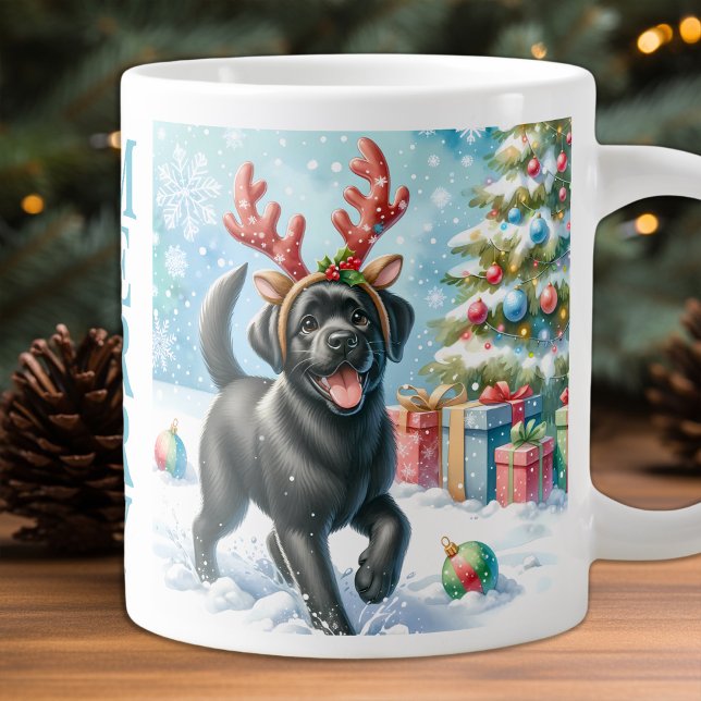 Cute Puppy Hund Labrador Retriever jul Jumbo Mugg (Skapare uppladdad)