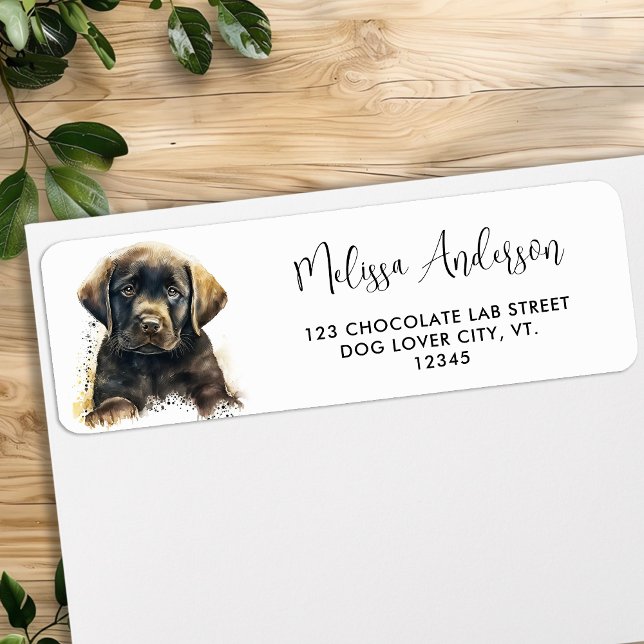 Cute Puppy Hund Labrador Retriever Returadress Returadress Etikett (Skapare uppladdad)