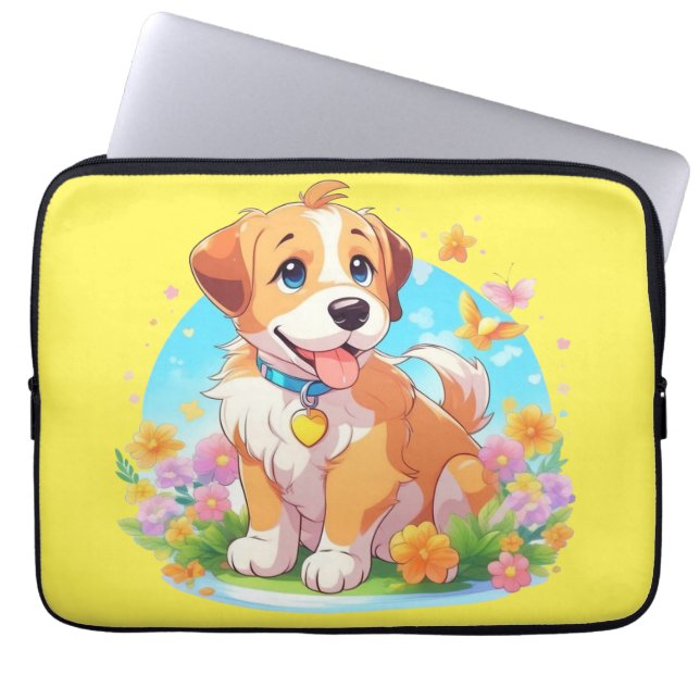 Cute Puppy Hund Laptop Fodral (Framsidan)