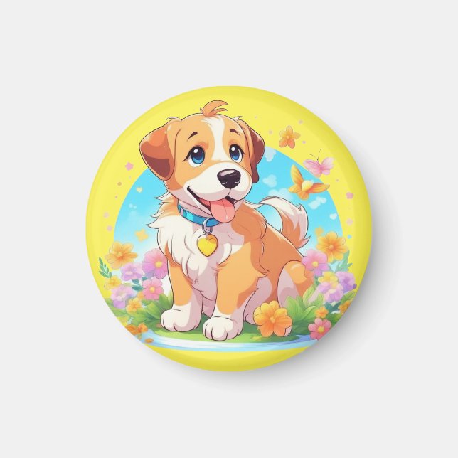 Cute Puppy Hund Magnet (Framsidan)