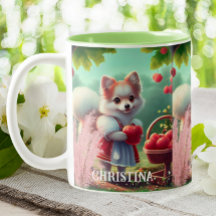 Cute Puppy Hund med Apples Personlig Namn