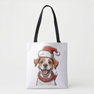 Cute Puppy Hund med julklapp - klassiskt T-Shi Tygkasse