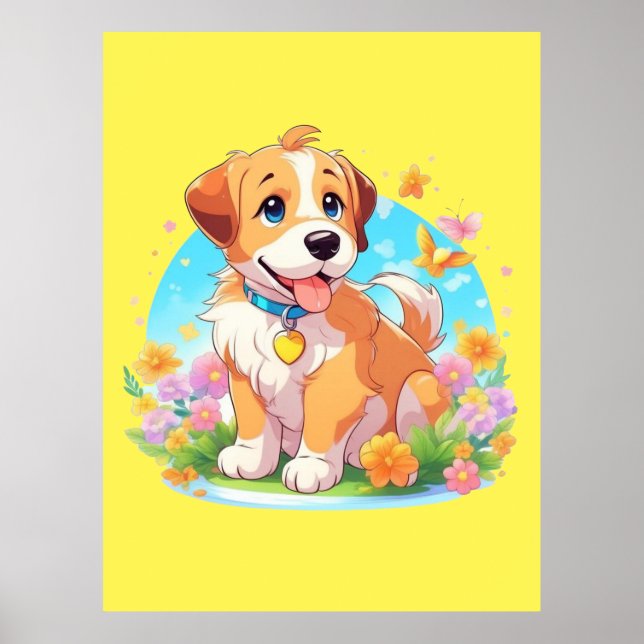Cute Puppy Hund Poster (Framsidan)