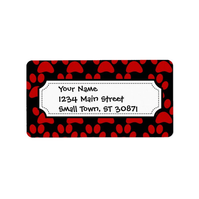 Cute Puppy Hund Red Black Adressetikett (Framsidan)