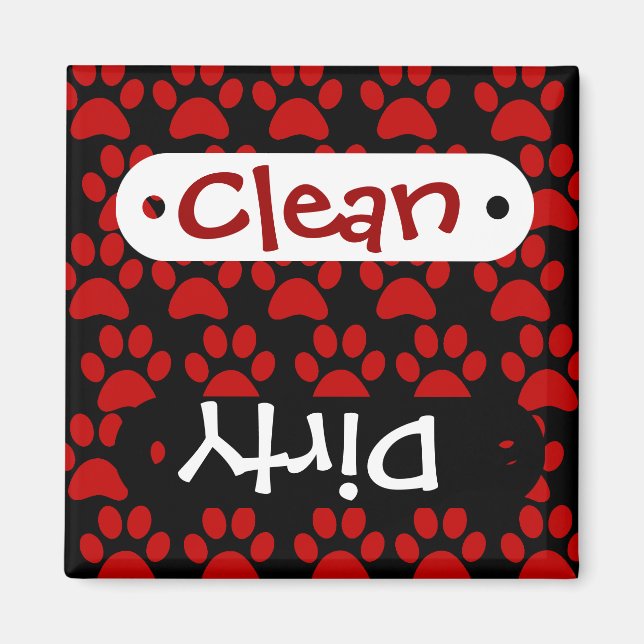 Cute Puppy Hund Red Black Magnet (Framsidan)