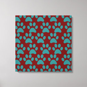 Cute Puppy Hund Red Blue Canvastryck