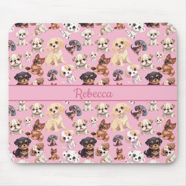 Cute Puppy Hund Rosa Musmatta (Framsidan)