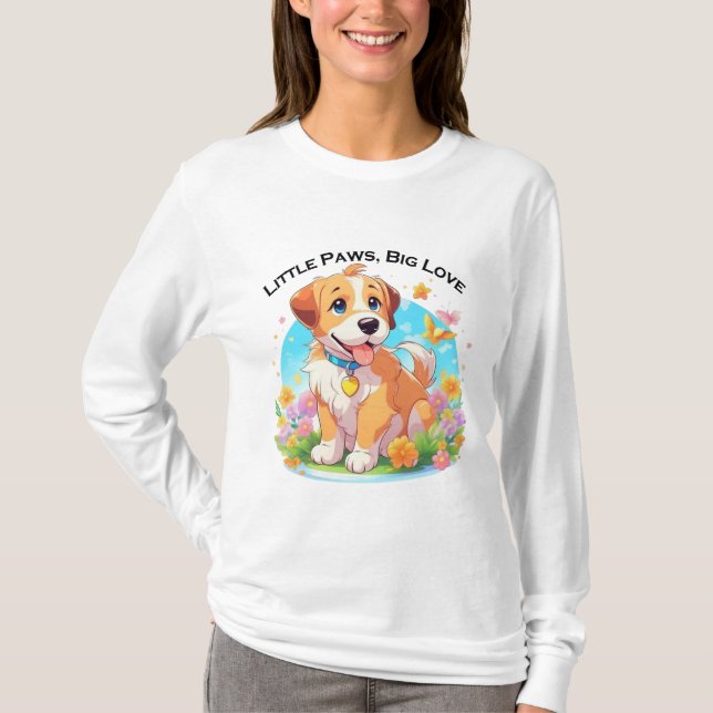 Cute Puppy Hund T Shirt (Framsida)