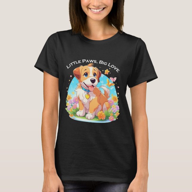 Cute Puppy Hund T Shirt (Framsida)