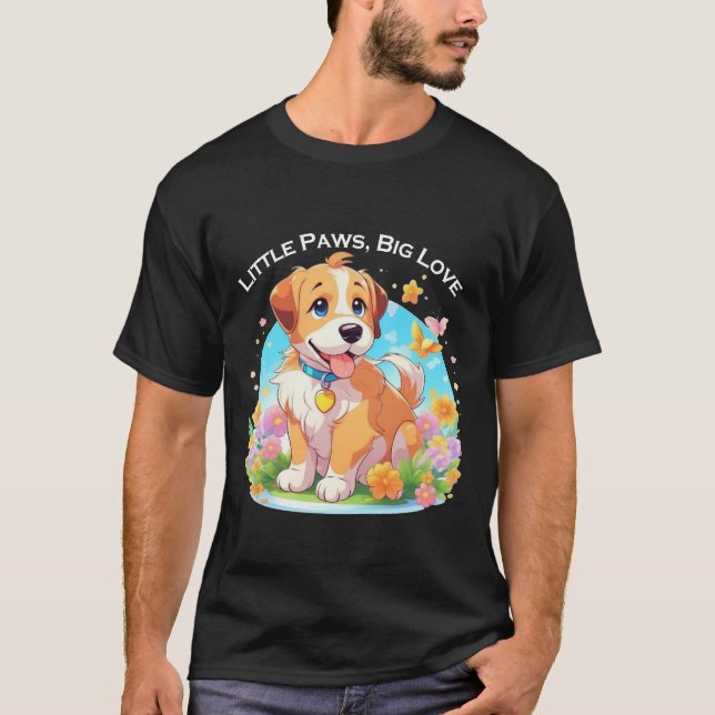 Cute Puppy Hund T Shirt (Framsida)