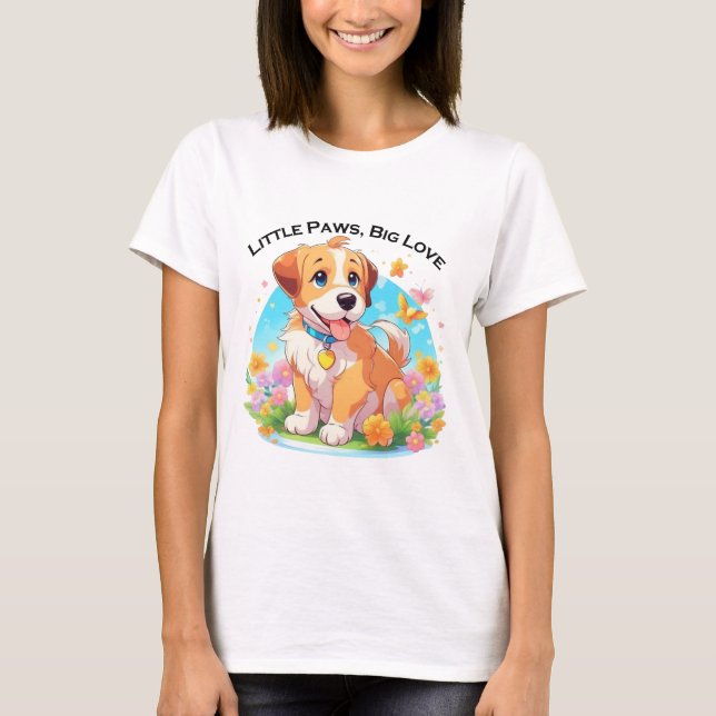 Cute Puppy Hund T Shirt (Framsida)