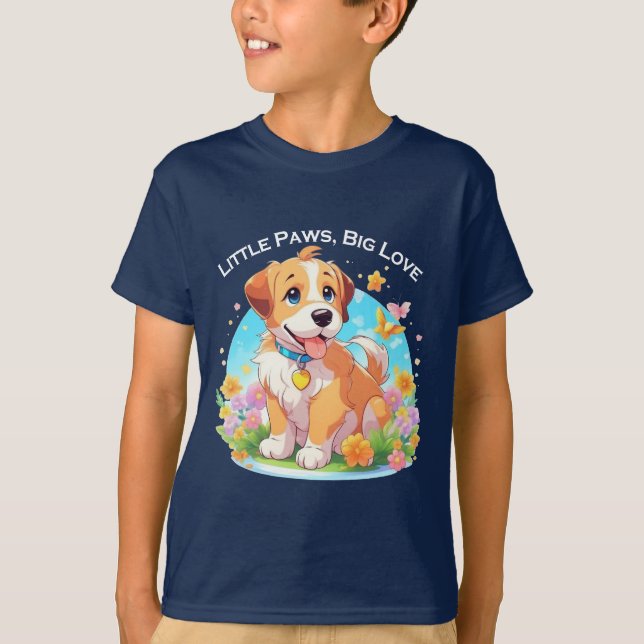 Cute Puppy Hund T Shirt (Framsida)
