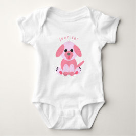 Cute Puppy Hund Tecknad Rosa Personlig Flicka T Shirt