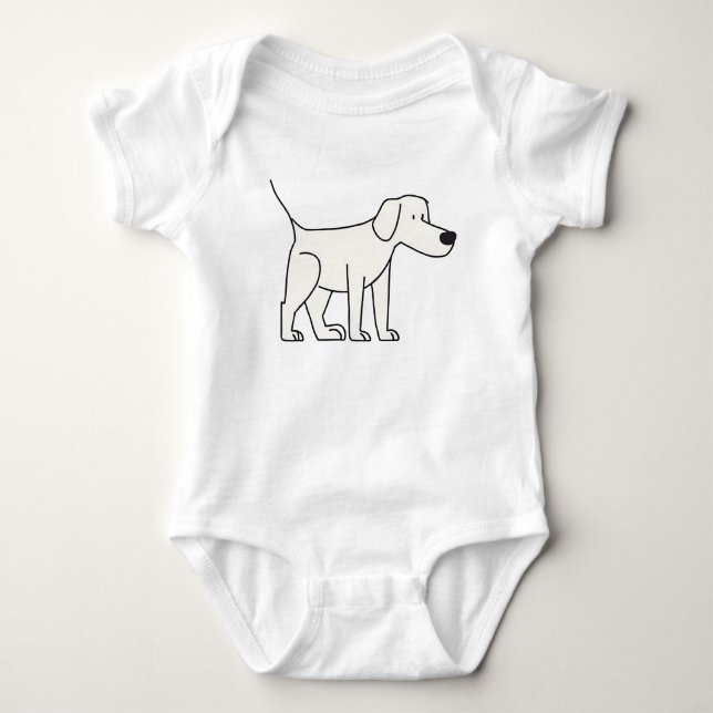 Cute Puppy Hund Teckning T Shirt (Framsida)