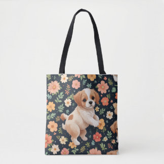 Cute puppy hund Tote bags Tygkasse