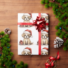 Cute Puppy Hund under jultomten Presentpapper