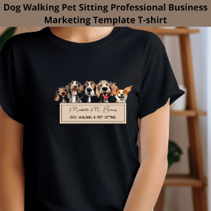 Cute Puppy Hund Walking Sitta Business Marknadsför T Shirt
