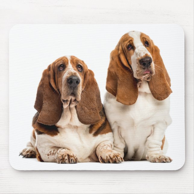 Cute Puppy Hundälskares Gift Basset Hound Musmatta (Framsidan)