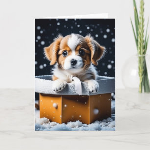 Cute Puppy i Gift Box Helgdag jul Kort
