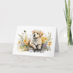 Cute Puppy i Lera för födelsedagen Kort