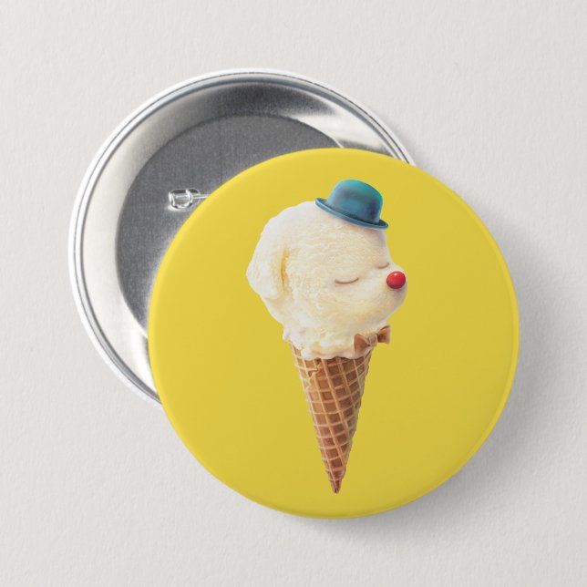 Cute Puppy Ice Cream Knapp (Framsida & baksida)