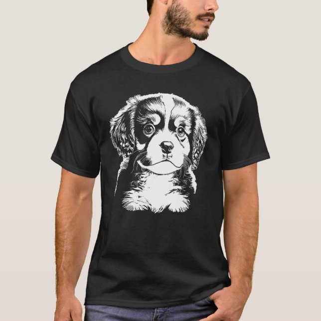 Cute Puppy Illustration T Shirt (Framsida)