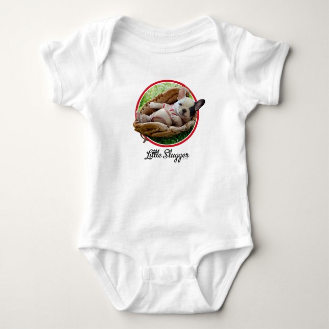 Cute Puppy in a Baseball Mitt Tee (Framsida)