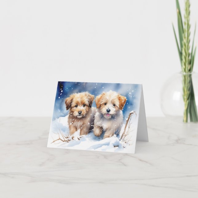 Cute Puppy Julafton Card Tack Kort (Framsida)