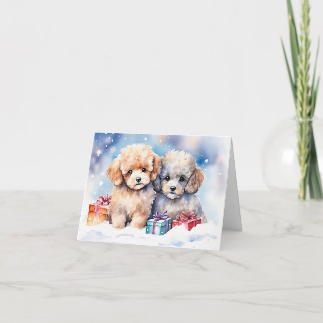 Cute Puppy Julafton Card Tack Kort (Framsida)