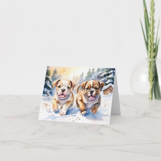 Cute Puppy Julafton Card Tack Kort (Framsida)