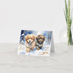 Cute Puppy Julafton Card Tack Kort