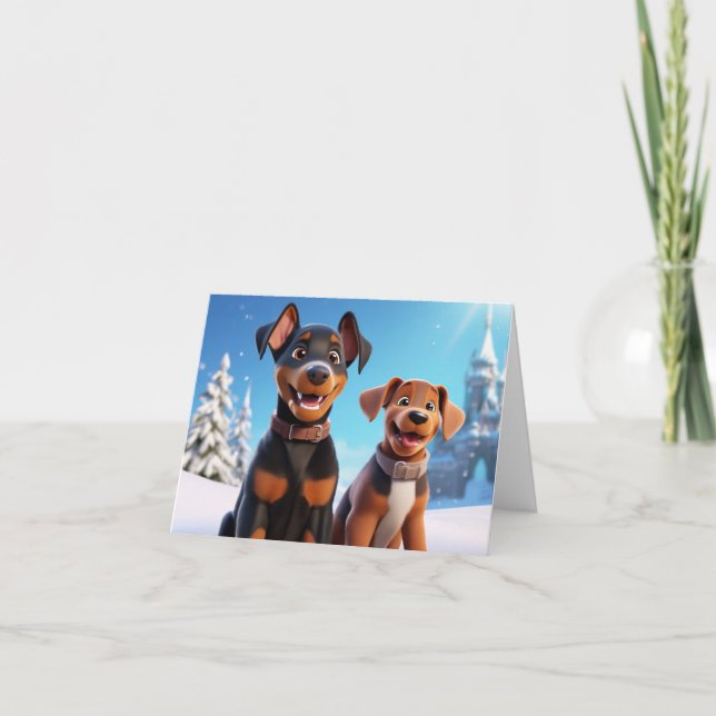 Cute Puppy Julafton Card Tack Kort (Framsida)