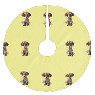 Cute puppy julgransmatta borstad polyester
