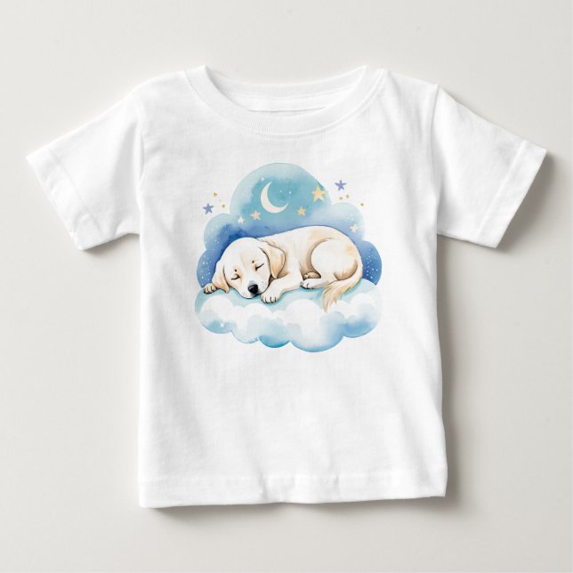 Cute Puppy Labrador på Måne - T Shirt (Framsida)