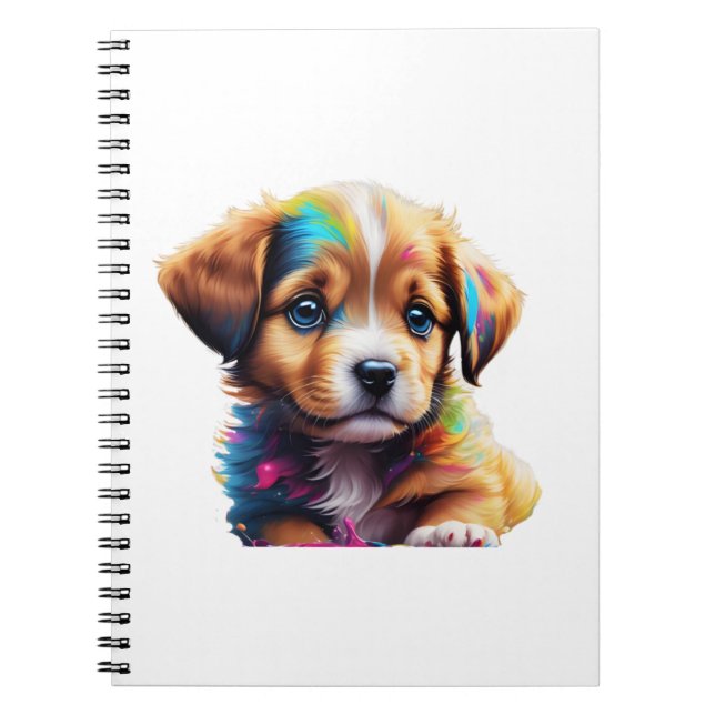 Cute Puppy Made Liquid Färg Anteckningsbok (Framsidan)