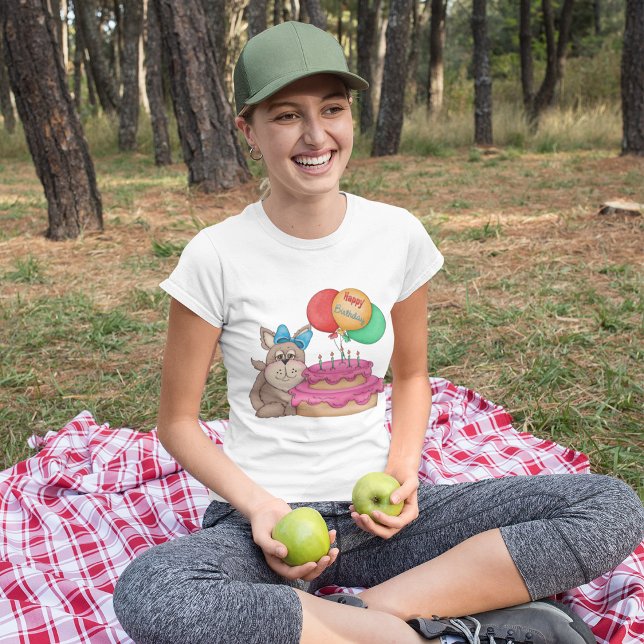 Cute Puppy med ballonger och kummel från grattis p T Shirt (Skapare uppladdad)