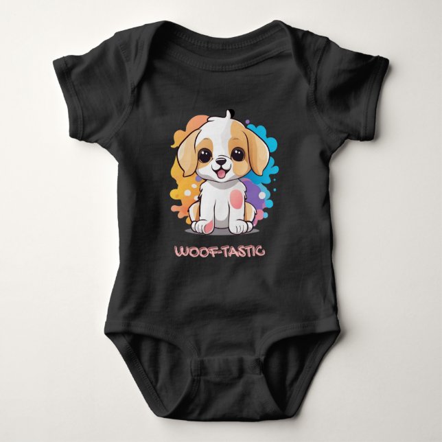 Cute Puppy med färgfläckar T Shirt (Framsida)