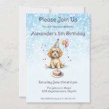 Cute Puppy med Party Hat Birthday